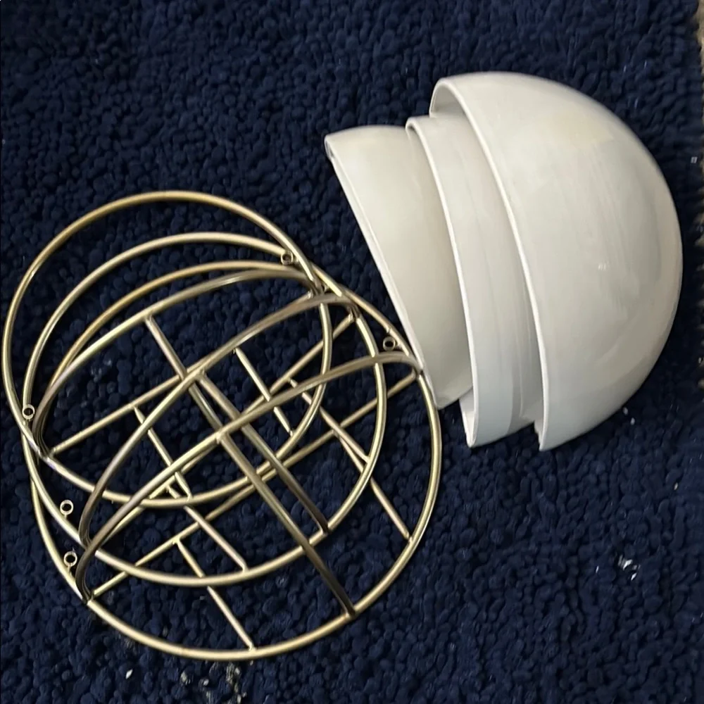 🎁White and Gold PLANT HOLDERS Accent Decor💋set of 3😎😎😎😎😎😎😎😎😎😎😎